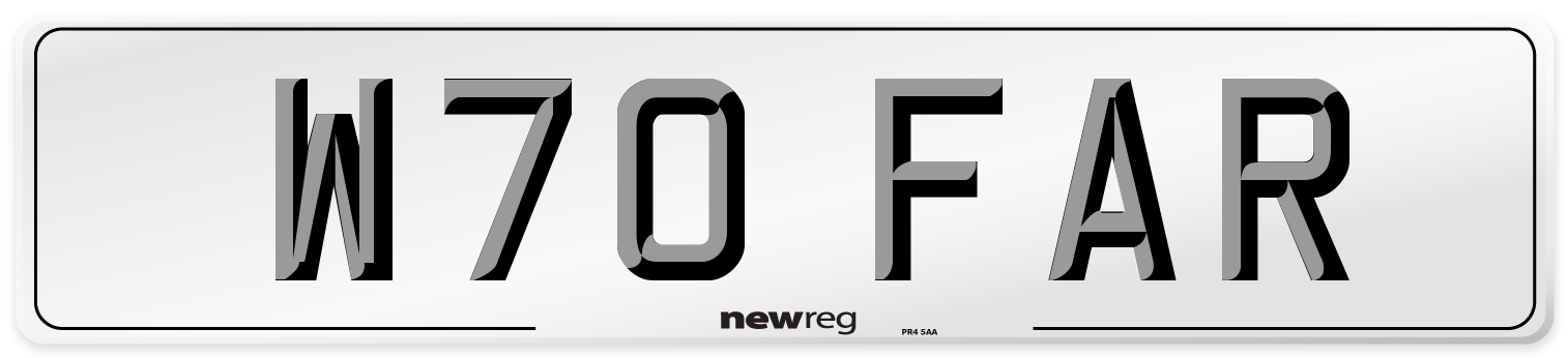 W70 FAR Number Plate from New Reg
